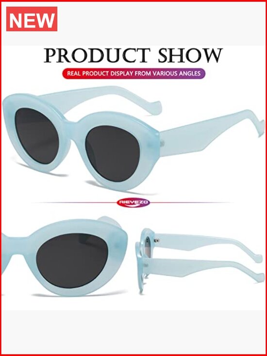 Oversized Cat Eye Sunglasses Thick Frame Retro Chunky Shades UV Protection